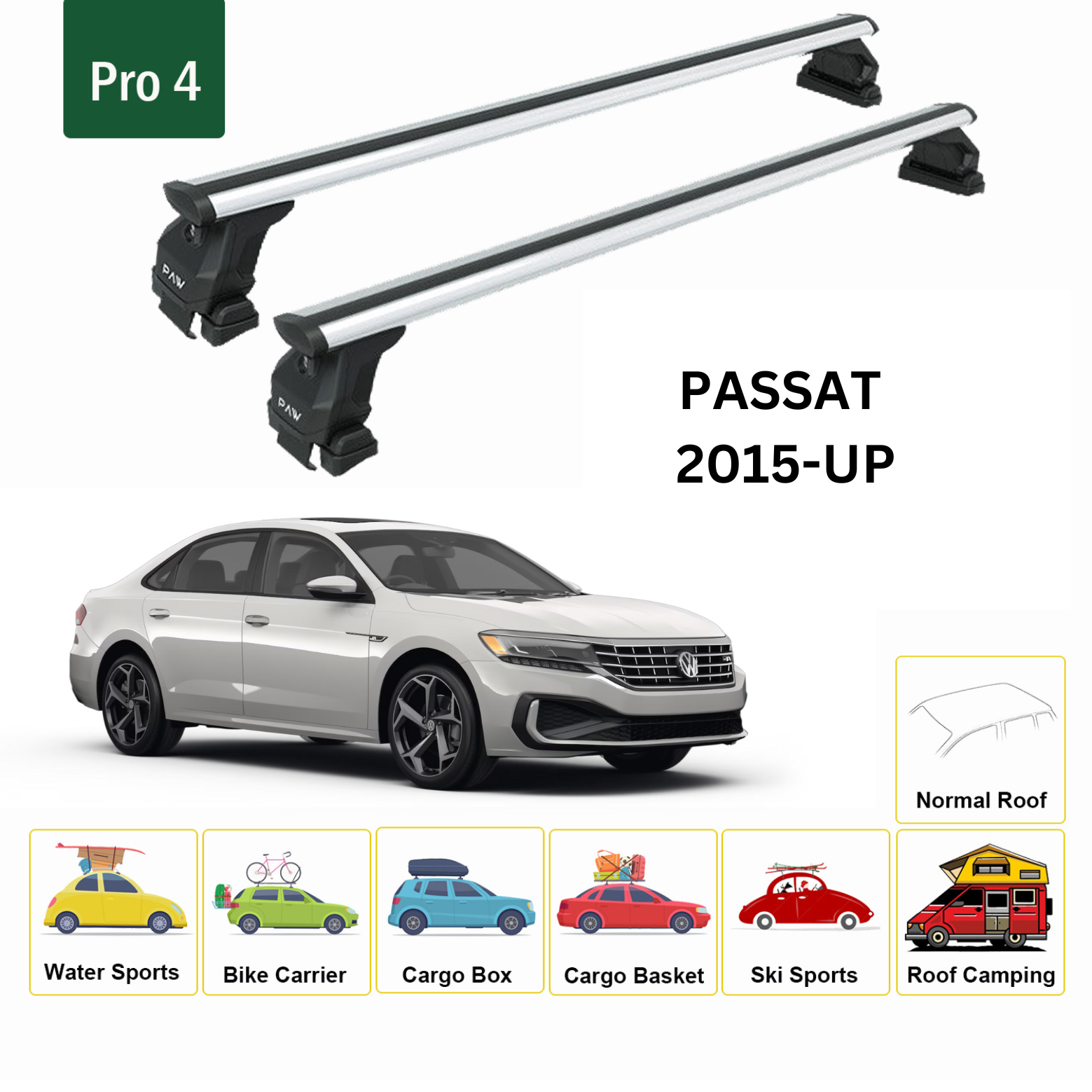 For Volkswagen Passat B6 2005-2011 Roof Rack Cross Bar Normal Roof Silver For Volkswagen Passat B6 2005-2011 Roof Rack Cross Bar Normal Roof Silver